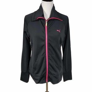 Puma Women's size Large Black & Pink Dry Cell Athletic Jacket AS IS